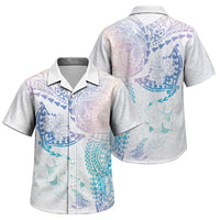 Hawaiian Manta Ray Tribal Family Matching Long Sleeve Bodycon Dress and Hawaiian Shirt Polynesian Art Motifs Sweet Pastel LT03 Son's Shirt Multicolor - Polynesian Pride