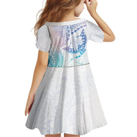 Hawaiian Manta Ray Tribal Family Matching Mermaid Dress and Hawaiian Shirt Polynesian Art Motifs Sweet Pastel