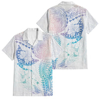 Hawaiian Manta Ray Tribal Family Matching Mermaid Dress and Hawaiian Shirt Polynesian Art Motifs Sweet Pastel LT03 Dad's Shirt - Short Sleeve Multicolor - Polynesian Pride