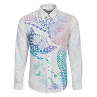 Hawaiian Manta Ray Tribal Family Matching Puletasi and Hawaiian Shirt Polynesian Art Motifs Sweet Pastel
