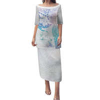Hawaiian Manta Ray Tribal Family Matching Puletasi and Hawaiian Shirt Polynesian Art Motifs Sweet Pastel