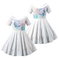 Hawaiian Manta Ray Tribal Family Matching Summer Maxi Dress and Hawaiian Shirt Polynesian Art Motifs Sweet Pastel LT03 Daughter's Dress Multicolor - Polynesian Pride