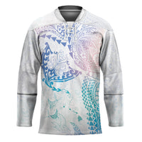 Hawaiian Manta Ray Tribal Hockey Jersey Polynesian Art Motifs Sweet Pastel