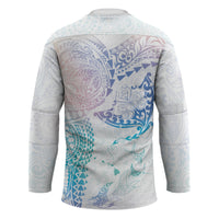 Hawaiian Manta Ray Tribal Hockey Jersey Polynesian Art Motifs Sweet Pastel