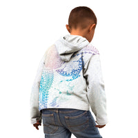 Hawaiian Manta Ray Tribal Kid Hoodie Polynesian Art Motifs Sweet Pastel
