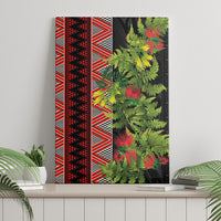 Maori Tukutuku Canvas Wall Art with Ferns Pohutukawa and Kowhai Tribal Moko Patterns