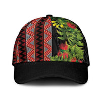 Maori Tukutuku Classic Cap with Ferns Pohutukawa and Kowhai Tribal Moko Patterns