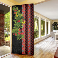 Maori Tukutuku Door Cover with Ferns Pohutukawa and Kowhai Tribal Moko Patterns