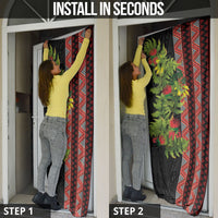 Maori Tukutuku Door Cover with Ferns Pohutukawa and Kowhai Tribal Moko Patterns