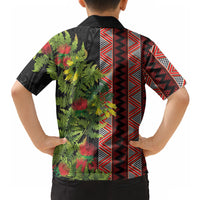Maori Tukutuku Hawaiian Shirt with Ferns Pohutukawa and Kowhai Tribal Moko Patterns LT03 - Polynesian Pride