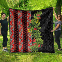 Maori Tukutuku Quilt with Ferns Pohutukawa and Kowhai Tribal Moko Patterns