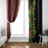 Maori Tukutuku Window Curtain with Ferns Pohutukawa and Kowhai Tribal Moko Patterns