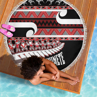 New Zealand Christmas Beach Blanket Funny Santa Claus Haka Dance with Tukutuku