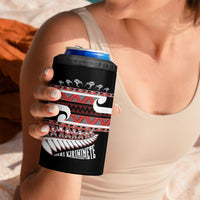New Zealand Christmas 4 in 1 Can Cooler Tumbler Funny Santa Claus Haka Dance with Tukutuku