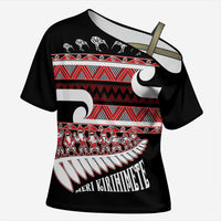 New Zealand Christmas Cross Shoulder Shirt Funny Santa Claus Haka Dance with Tukutuku