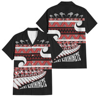 New Zealand Christmas Family Matching Off Shoulder Short Dress and Hawaiian Shirt Funny Santa Claus Haka Dance with Tukutuku LT03 Dad's Shirt - Short Sleeve Multicolor - Polynesian Pride