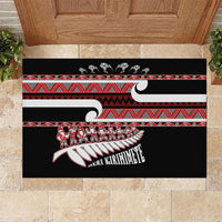 New Zealand Christmas Rubber Doormat Funny Santa Claus Haka Dance with Tukutuku