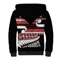 New Zealand Christmas Sherpa Hoodie Funny Santa Claus Haka Dance with Tukutuku