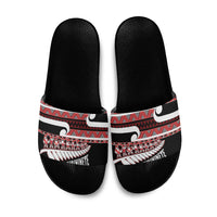 New Zealand Christmas Slide Sandals Funny Santa Claus Haka Dance with Tukutuku