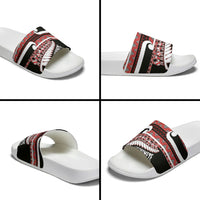 New Zealand Christmas Slide Sandals Funny Santa Claus Haka Dance with Tukutuku