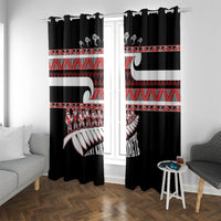 New Zealand Christmas Window Curtain Funny Santa Claus Haka Dance with Tukutuku