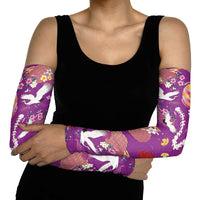Hawaiian and Japanese Culture Together Arm Sleeves Kakau Tribal Pattern and Irezumi Art Purple Color