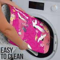 Hawaiian and Japanese Culture Together Bathroom Set Kakau Tribal Pattern and Irezumi Art Pink Color