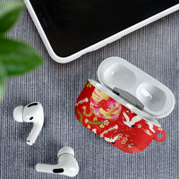 Hawaiian and Japanese Culture Together AirPods Case Kakau Tribal Pattern and Irezumi Art Red Color
