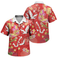 Hawaiian and Japanese Culture Together Family Matching Short Sleeve Bodycon Dress and Hawaiian Shirt Kakau Tribal Pattern and Irezumi Art Red Color LT03 Son's Shirt Red - Polynesian Pride