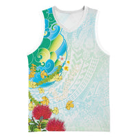 Japanese and Hawaiian Culture Fusion Basketball Jersey Irezumi with Turtles and Lei Kakau Pattern Fresh Vibe