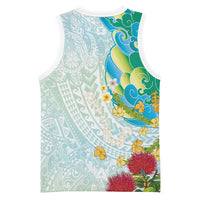 Japanese and Hawaiian Culture Fusion Basketball Jersey Irezumi with Turtles and Lei Kakau Pattern Fresh Vibe
