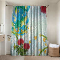 Japanese and Hawaiian Culture Fusion Bathroom Set Irezumi with Turtles and Lei Kakau Pattern Fresh Vibe