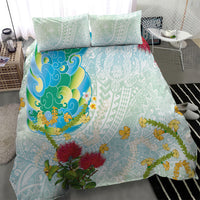 Japanese and Hawaiian Culture Fusion Bedding Set Irezumi with Turtles and Lei Kakau Pattern Fresh Vibe