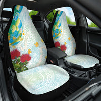 Japanese and Hawaiian Culture Fusion Car Seat Cover Irezumi with Turtles and Lei Kakau Pattern Fresh Vibe