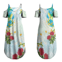Japanese and Hawaiian Culture Fusion Family Matching Summer Maxi Dress and Hawaiian Shirt Irezumi with Turtles and Lei Kakau Pattern Fresh Vibe