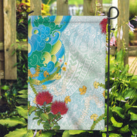 Japanese and Hawaiian Culture Fusion Garden Flag Irezumi with Turtles and Lei Kakau Pattern Fresh Vibe