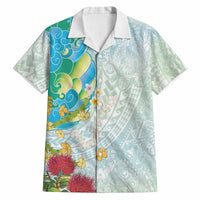Japanese and Hawaiian Culture Fusion Hawaiian Shirt Irezumi with Turtles and Lei Kakau Pattern Fresh Vibe