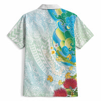 Japanese and Hawaiian Culture Fusion Hawaiian Shirt Irezumi with Turtles and Lei Kakau Pattern Fresh Vibe