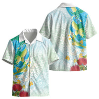Japanese and Hawaiian Culture Fusion Kid Hawaiian Shirt Irezumi with Turtles and Lei Kakau Pattern Fresh Vibe