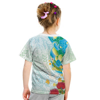 Japanese and Hawaiian Culture Fusion Kid T Shirt Irezumi with Turtles and Lei Kakau Pattern Fresh Vibe