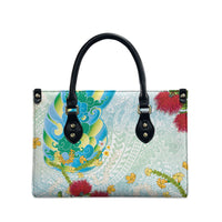 Japanese and Hawaiian Culture Fusion Leather Bag Irezumi with Turtles and Lei Kakau Pattern Fresh Vibe