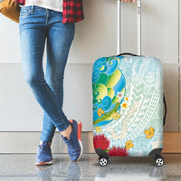 Japanese and Hawaiian Culture Fusion Luggage Cover Irezumi with Turtles and Lei Kakau Pattern Fresh Vibe