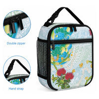 Japanese and Hawaiian Culture Fusion Lunch Bag Irezumi with Turtles and Lei Kakau Pattern Fresh Vibe