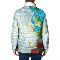 Japanese and Hawaiian Culture Fusion Padded Jacket Irezumi with Turtles and Lei Kakau Pattern Fresh Vibe