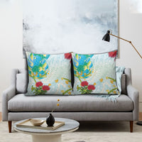 Japanese and Hawaiian Culture Fusion Pillow Cover Irezumi with Turtles and Lei Kakau Pattern Fresh Vibe