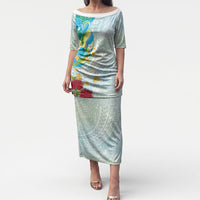 Japanese and Hawaiian Culture Fusion Puletasi Irezumi with Turtles and Lei Kakau Pattern Fresh Vibe