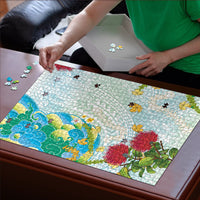 Japanese and Hawaiian Culture Fusion Puzzle Irezumi with Turtles and Lei Kakau Pattern Fresh Vibe