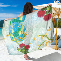 Japanese and Hawaiian Culture Fusion Sarong Irezumi with Turtles and Lei Kakau Pattern Fresh Vibe