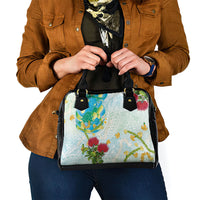 Japanese and Hawaiian Culture Fusion Shoulder Handbag Irezumi with Turtles and Lei Kakau Pattern Fresh Vibe