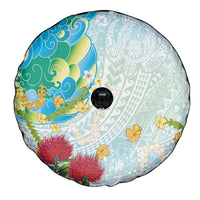 Japanese and Hawaiian Culture Fusion Spare Tire Cover Irezumi with Turtles and Lei Kakau Pattern Fresh Vibe